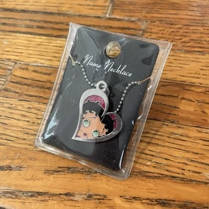 Betty Boop Heart Necklace Glitter Peekaboo Silver Tone Universal Studios New - Picture 1 of 4