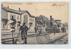 Turkey - EDIRNE Andronipole - The railway station - Publ. Isaac J. Canetti - Picture 1 of 2