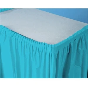 Creative Converting 202407 Bermuda Blue- Turquoise Plastic Table Skirt - Picture 1 of 1