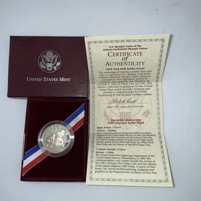 1995 Proof Olympic Baseball Commemorative Half Dollar🔥WOW! - Image 1 of 4