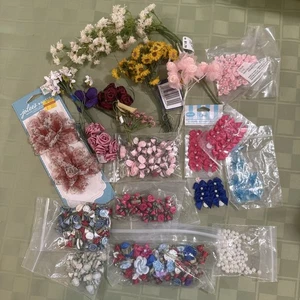 Konvolut Bastelrosen verdrahtet Blumen und Schleifen zum Basteln - Bild 1 von 6
