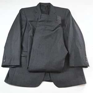 Jos A Bank 43L 36x34 Gray Plaid 100% Wool Gordon Mens Jacket Pants Suit - Picture 1 of 12