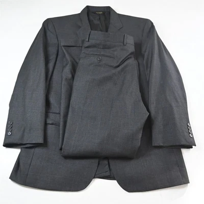 Jos A Bank 43L 36x34 Gray Plaid 100% Wool Gordon Mens Jacket Pants Suit - Image 1 of 4