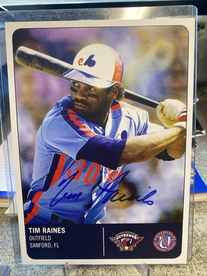 Tim Raines 7xAll-Star, SB Leader 3xWS Champ, Batting Title, HOF Autographed 5x7 - Image 1 of 2