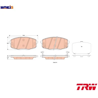 JUEGO PASTILLAS FRENO DISCO GDB3523 PARA KIA FORTE/II/CERATO/GEO/KOUP K3 FORTE5 1,6 L Foto 1 de 4