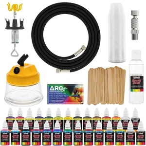 New AIRBRUSH ACCESSORY KIT-24 US Art Supply Airbrush Paint Colors-Book - Picture 1 of 5
