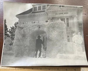 PHI KAPPA SIGMA, SNOW SCULPURES,"Open the Door Richard" Man in Arch 8x10 - Picture 1 of 2