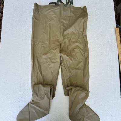 Vintage Hodgman No. 614 Regular Plast-A-Ply Rubber Waders Size Medium Beige - Image 1 of 4