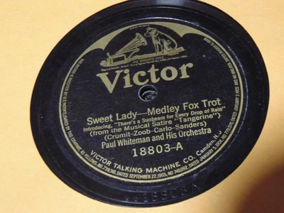 PAUL WHITEMAN VICTOR 78RPM RECORD 18803 SWEET LADY / SAY IT WITH MUSIC - Image 1 of 2