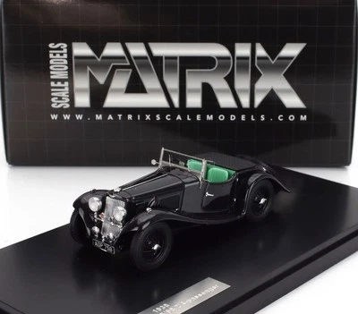 MODELLINO AUTO STATICO MATRIX ASTON MARTIN 15/98 ROADSTER OPEN 1938 NERO 1/43 - Immagine 1 di 4