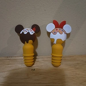 Set Of Two Disney Parks Mickey Mouse Silicone Wine Bottle Stoppers - Picture 1 of 4