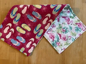 Mini Table runner Toilet Topper Pink Flamingo 🦩 AndcReverses To Flip Flops - Picture 1 of 6