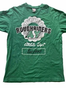 SASKATCHEWAN ROUGHRIDERS Large Long Sleeve T-shirt - CFL Property Of (Green) - Picture 1 of 8