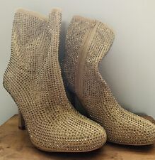 River Island Rhinestone Gold, High Heel Ankle Boots, UK Size 5