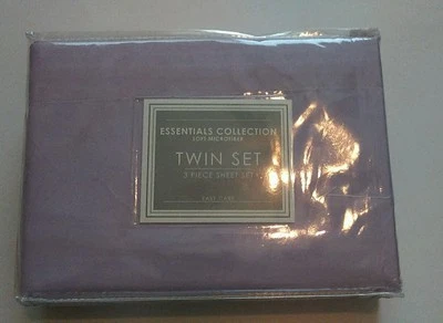 Juego de sábanas de microfibra suave de fácil cuidado Essential Collection Twin de 3 piezas color púrpura Foto 1 de 2