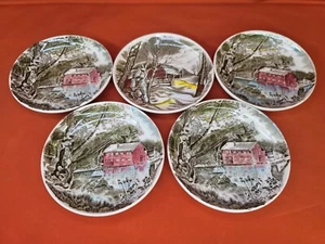5 Mini Teller Untersetzer Vintage Schmuck Schale Old Mill Johnson Bros England - Bild 1 von 10