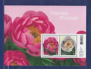 2025 Peonies Flowers Souvenir Sheet CDS Cancel USED - Picture 1 of 1