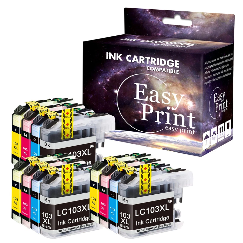 12PK LC103 Ink Cartridge fits Brother MFC-J4410DW MFC-J6720DW MFC-J6520DW J245 - Image 1 of 1