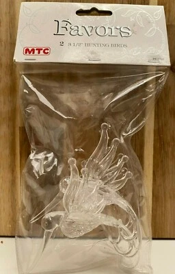 Adornos decorativos colibrí plástico transparente favores 2 ct. Foto 1 de 4