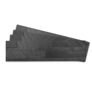24 x 6 in. 12 Sheets Stick Self Adhesive 3D Dark Gray Stone Tile Backsplash Peel - Picture 1 of 12