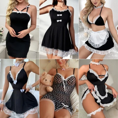 Sexy French Maid Maid Costume Cosplay Sexy Maid Dress Lingerie Outfit for Women - Image 1 of 4