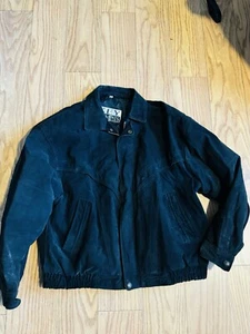 VINTAGE Key Elements Leather Bomber Suede Jacket Brown Adult  XL Mens - Picture 1 of 9
