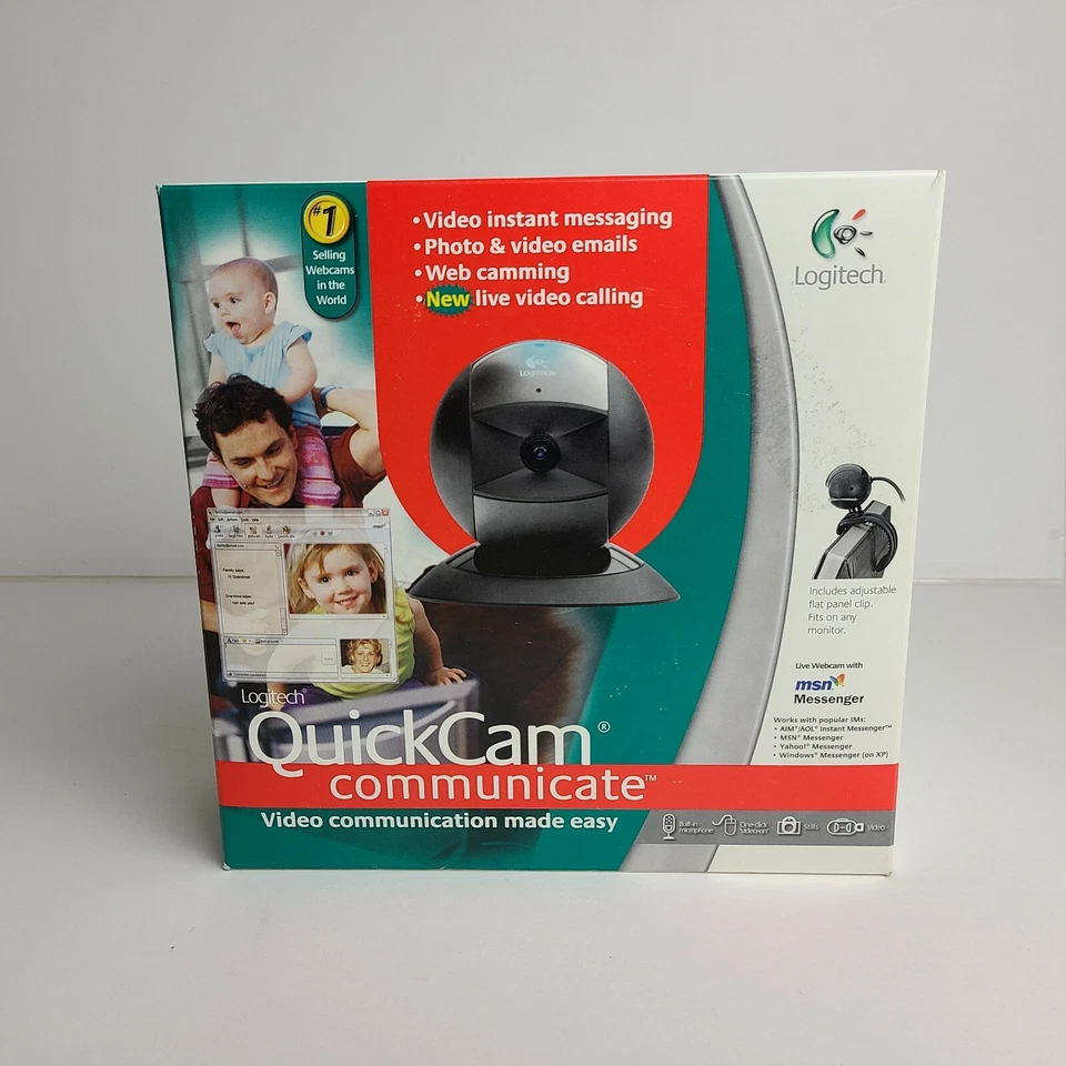Logitech Quick Cam Communicate USB 2.0 #961465-0403 Web Cam Built In Microphone - Image 1 of 4