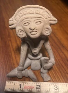 "Statuetta vintage Maya Aztechi Inca ceramica argilla 4"" - Foto 1 di 6