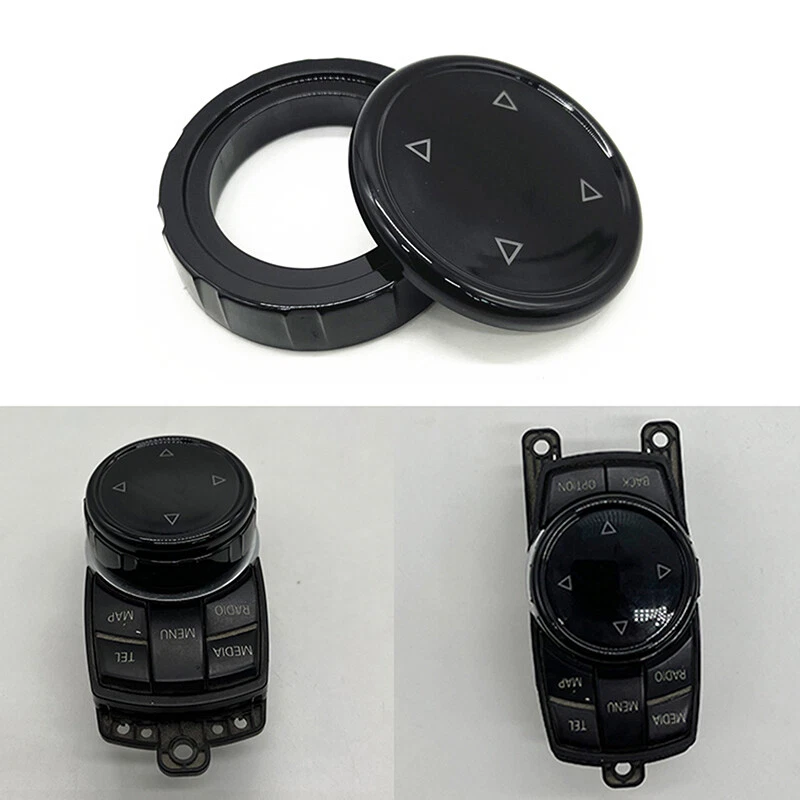 1X Cubierta de perilla multimedia para automóvil negro brillante para BMW Serie 1 3 5 F20 F30 F10 Foto 1 de 4
