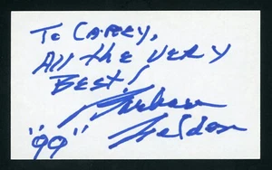 Barbara Feldon Actress: Get Smart-Agent 99 Signed 3x5 Index Card E26982 - Picture 1 of 1