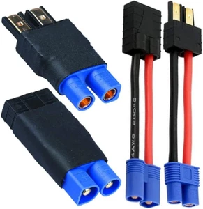2 Pairs Battery Charger Adapter for Traxxas ID Connector to EC3 Male Female,  - Picture 1 of 12