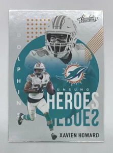 Panini Absolute Football Unsung Heroes 2021 inserto de Xavien Howard Dolphins #¡UH9! - Imagen 1 de 2