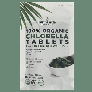 Neu 100% Bio Erdkreis CHLORELLA TABLETTEN roh gebrochen Zellwand rein 250mg - Bild 1 von 15