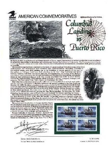 #429 29c Columbus in Puerto Rico #2805 - USPS Commemorative Stamp Panel - Bild 1 von 1