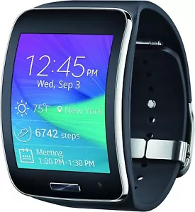 Samsung Galaxy Gear S SM-R750 Curved Super AMOLED Smart Watch - Blue Black - Picture 1 of 6