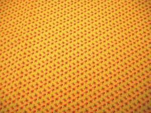 30s Reproduction Fabric 1 1/8 Yard Tiny Pink Roses Yellow Premium Cotton #PC - Picture 1 of 2