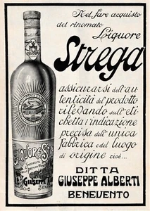 PUBBLICITA' 1922 LIQUORE STREGA GIUSEPPE ALBERTI BENEVENTO BOTTIGLIA AUTENTICA - Photo 1/1
