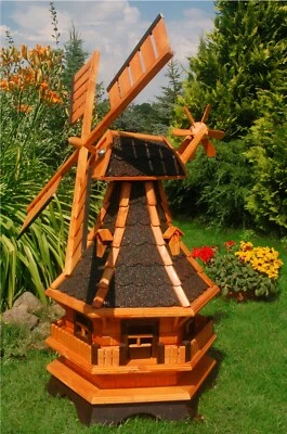 Windmühle, Windmühlen kugelgel. 1,3m mit Beleuchtung Solar, Solarbel. LED Garten - Bild 1 von 3