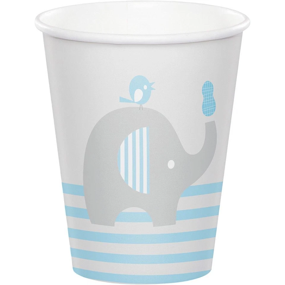 Little Peanut Boy 8 9oz Paper Cups Blue Elephant Baby Shower - Image 1 of 1