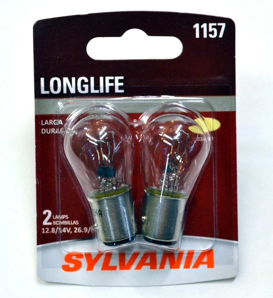 Sylvania LongLife 1157 26.9/8.3W Dos Bombillas Luz de Señal de Giro Delantera Reemplazar OE Foto 1 de 4