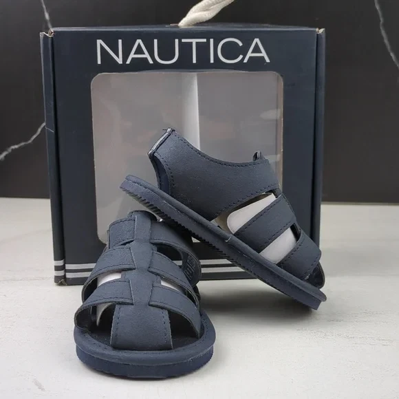 Sandalias de pescador Nautica para niños pequeñas Mikkel azul marino talla 3 Foto 1 de 4