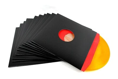 McDAISON - 10 pezzi COPERTINA NERA PER DISCHI LP 12" MIX CON FORI vinili 33 giri