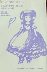 Vintage 1950s Vogue Ginny Doll Southern Belle Dress Pattern Sewing 10” Handmade - Picture 1 of 2