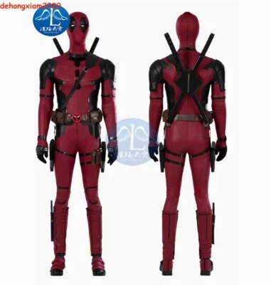 Lote de 3 macacões fantasia cosplay Deadpool acessórios Wade Wilson terno de Halloween - Imagem 1 de 4