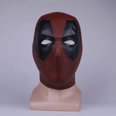 2018 Deadpool 2 Full Head Mask Cosplay X-Men Superhero Helmet Latex Props New - Image 1 of 4