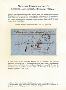 CANADA 1854 OTTAWA LIVERPOOL COVER - Picture 1 of 1