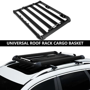 50 x 37.8 x 3.54" Universal Aluminum Roof Rack Top Cargo Carrier Luggage Basket - Picture 1 of 6