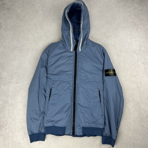 Stone Island Crinkle Reps NY Giacca Cappotto Blu Tampone Piccolo 2332
