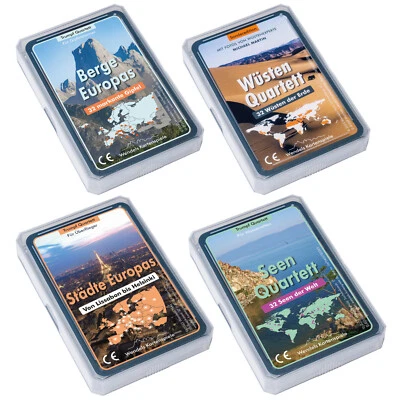 4 Trumpf Quartett Kartenspiele: Berge & Städte Europas, Seen & Wüsten der Welt - Bild 1 von 4