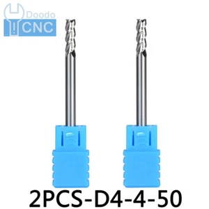 Fresadora de extremo de carburo de tungsteno HRC45 4 mm-50 mm cabeza aplanada de 3 flautas 2 piezas, para aluminio - Imagen 1 de 5